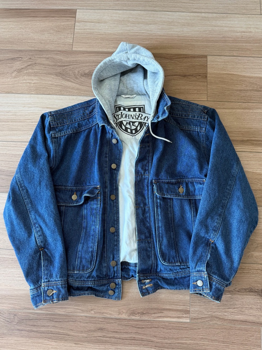 Vintage St. John’s Bay Hooded Denim Jean Jacket